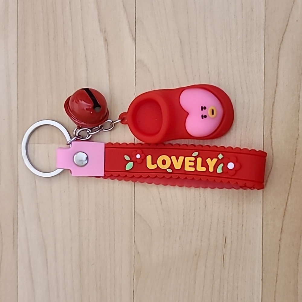 Lovely Cute Red Shoes Bright Color Keychain